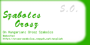 szabolcs orosz business card